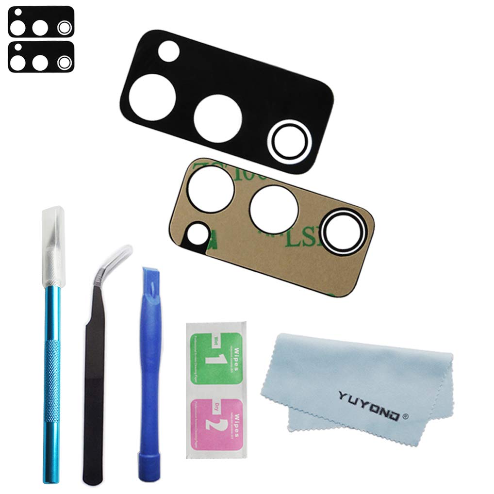 Yuyond 2Pcs Oem Original Rear Camera Glass Lens Replacement For Samsung Galaxy S20 Fe 6.5 Inch (All Carriers) Adhesive Preinstal