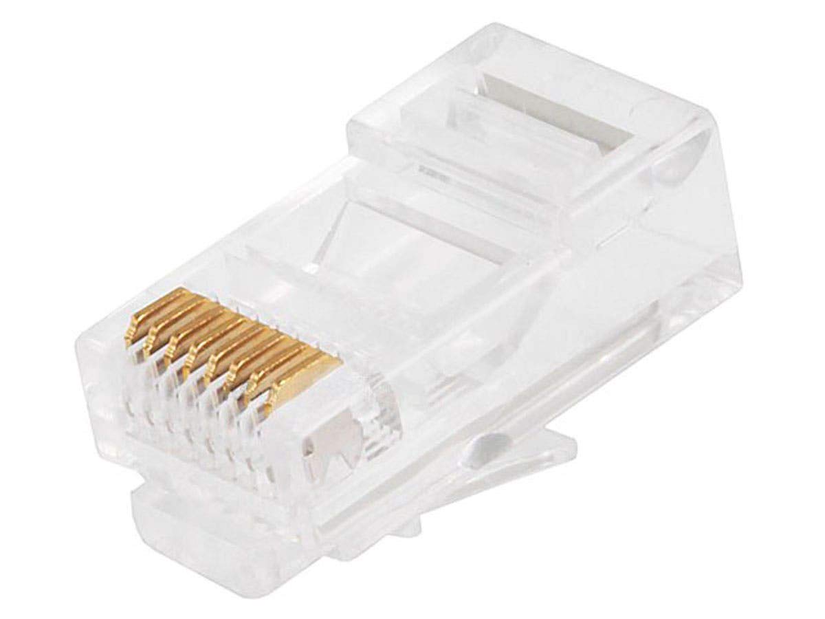 Monoprice Cat5E Rj45 Modular Plugs   Crimp Connectors, Gold Plated Contacts, Utp, For Solid Wire, 100 Pack