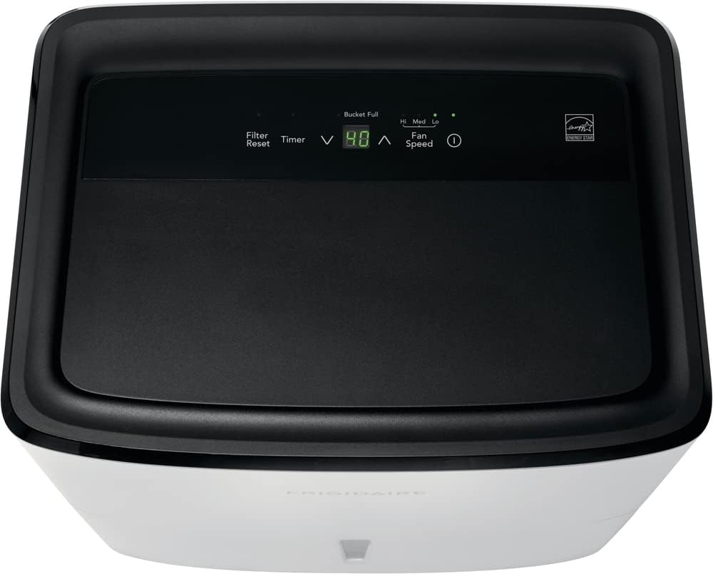 Frigidaire 22 Pint Dehumidifier. 1,500 Square Foot Coverage. Ideal For Small Rooms. 1.7 Gallon Bucket Capacity. Continuous Drain