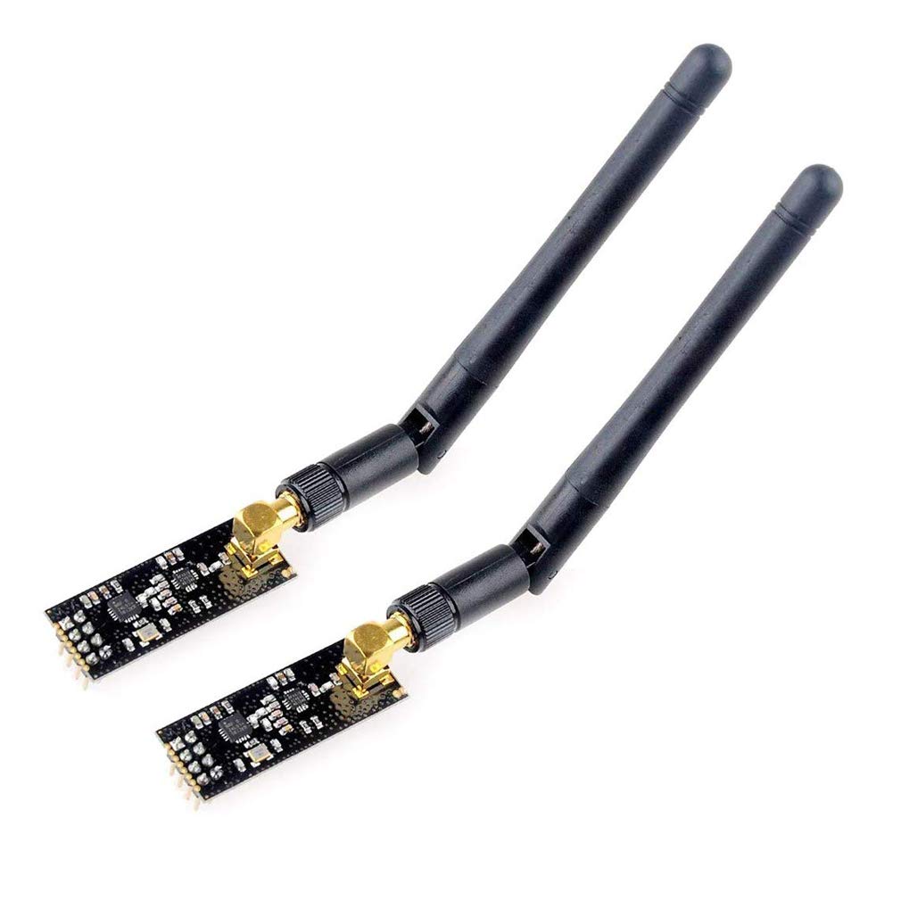 Hiletgo 2Pcs Nrf24L01+Pa+Lna Wireless Transceiver Rf Transceiver Module With Sma Antenna 2.4G 1100M