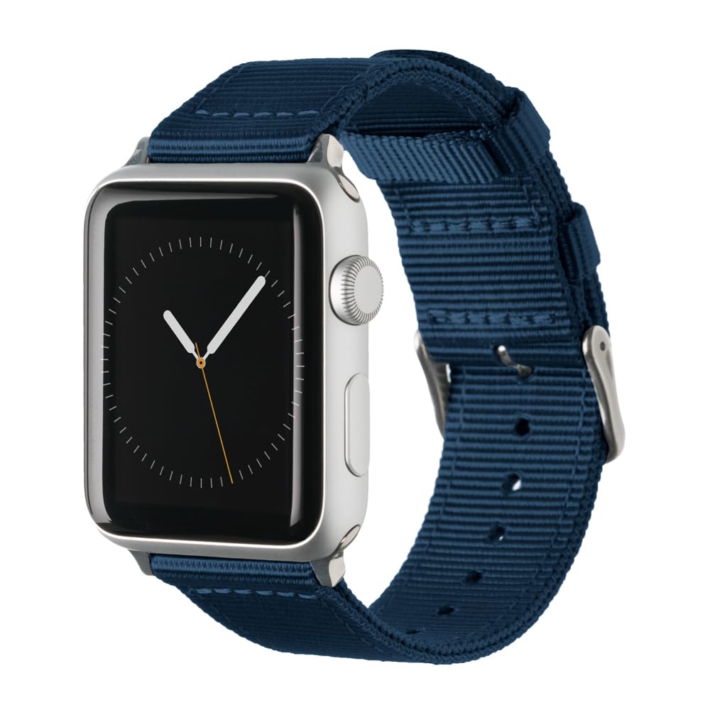 Archer Watch Straps - Premium Nylon Straps for Apple Watch (Navy, Stainless, 44/45/46/49mm)