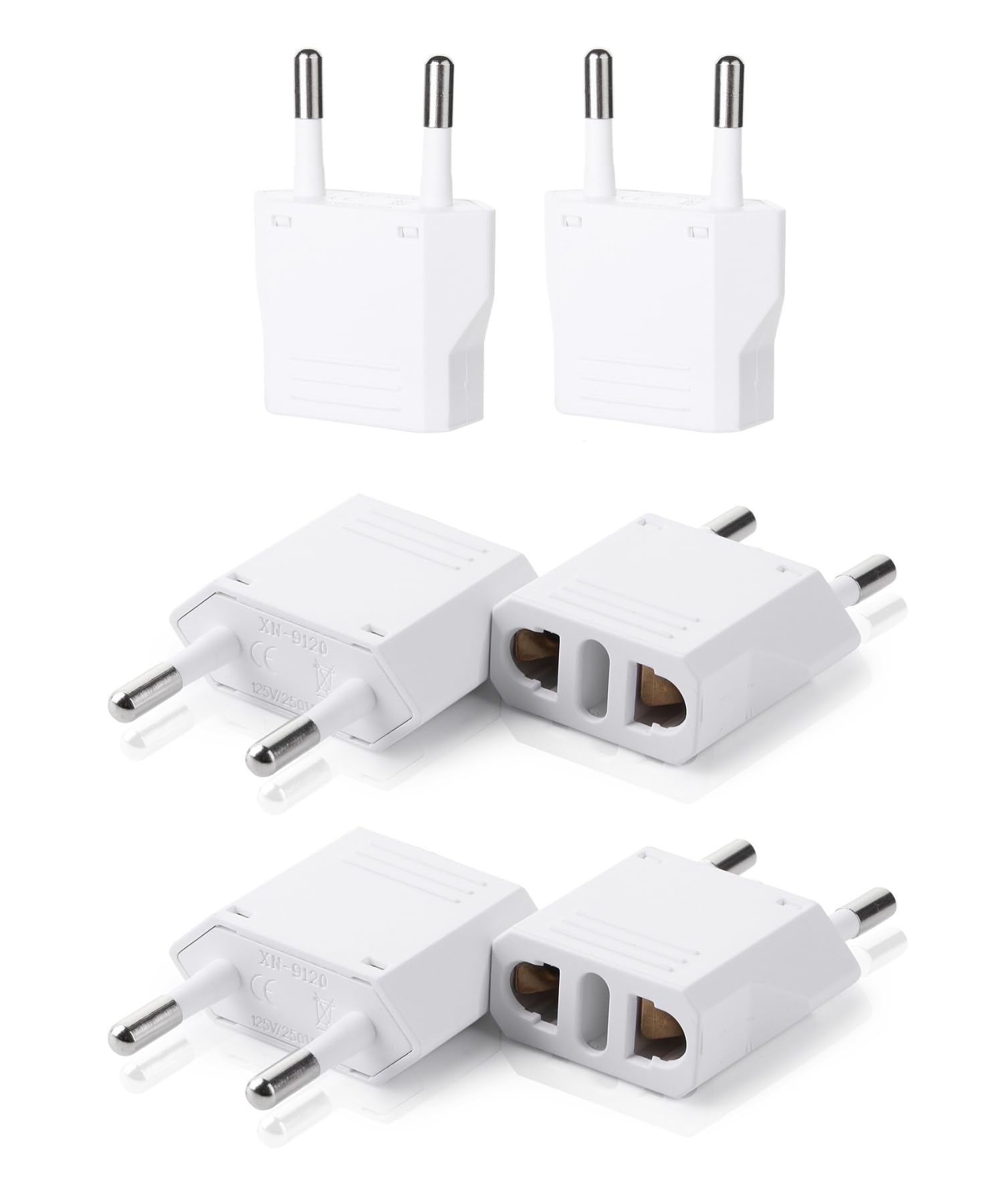 Bates  European Travel Plug Adapter, 6 Pack, European Plug Adapter, Us To Europe Plug Adapter, Adapter For Europe Plug, Us To Eu