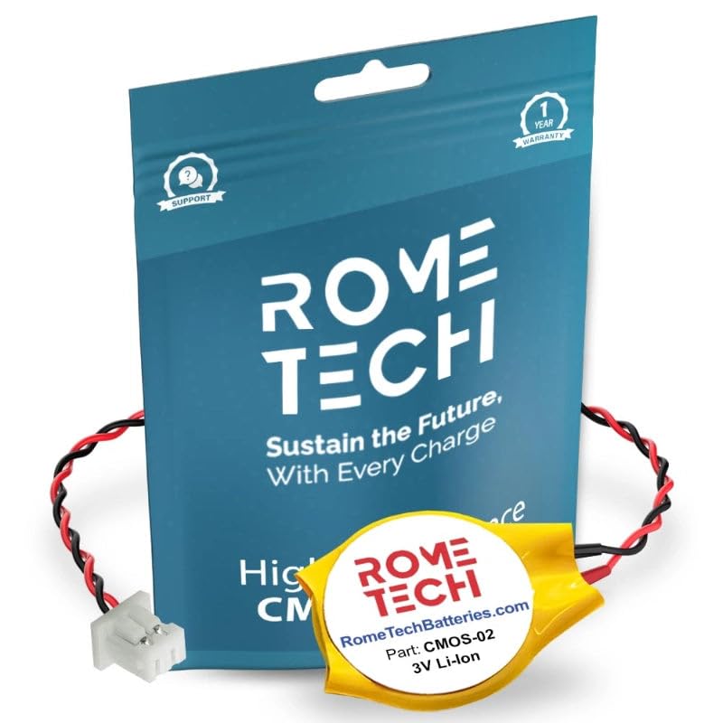 Rome Tech Rtc Cmos Battery For Lenovo Thinkpad P51 / Lenovo Thinkpad P52 / Lenovo Thinkpad P70 / Lenovo Thinkpad Yoga 15 Laptop Backup Bios Cmos Battery Cr2032 With 2 Pin Wire Cable