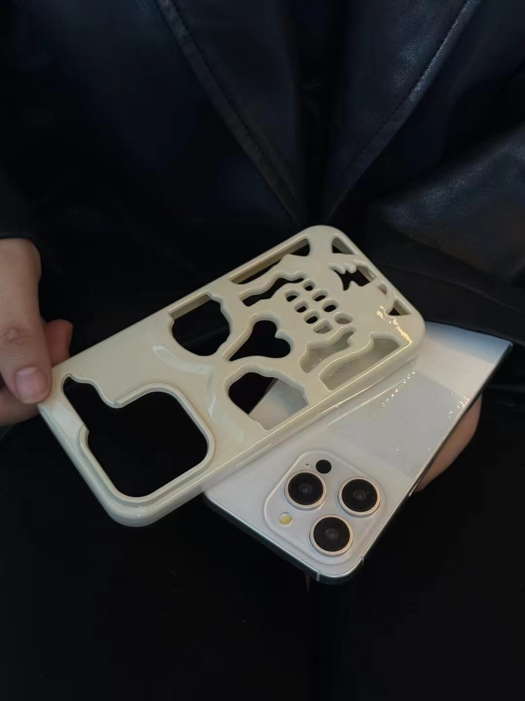 Imogacla 2024 Skull Halloween Phone Case   Chrome Hearts Iphone 15 Pro Max Case, Skeleton Cool Gothic Designer For Iphone 15 Pro