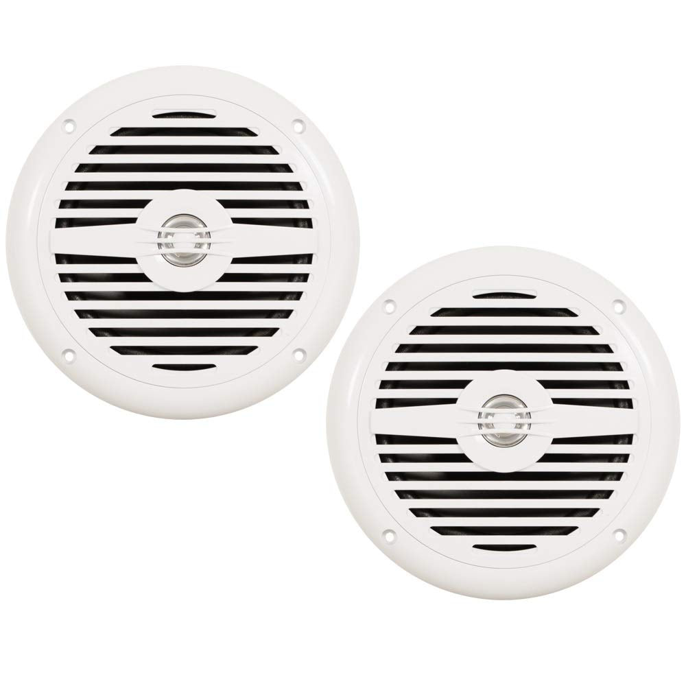 Acoustic Audio By Goldwood Mrn65W Waterproof Flush Mount Marine 6.5'' Speakers 1 Pair Pack White