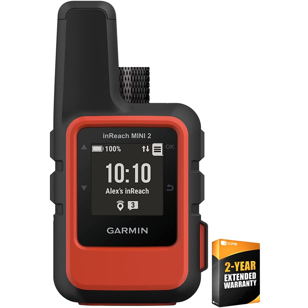 Garmin 010-02602-00 inReach Mini 2 Portable Satellite Communicator/GPS Navigator, Flame Red Bundle with 2 YR Premium Extended Se