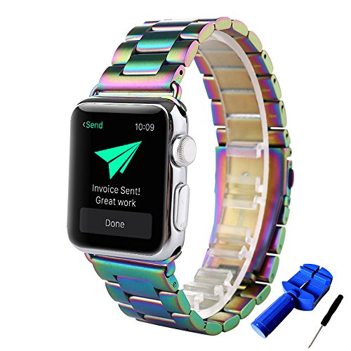 Huanlong Solid Stainless Steel Band Compatible With Apple Watch 49Mm 46Mm 45Mm 44Mm 42Mm 41Mm 40Mm 38Mm, Metal Strap For Iwatch