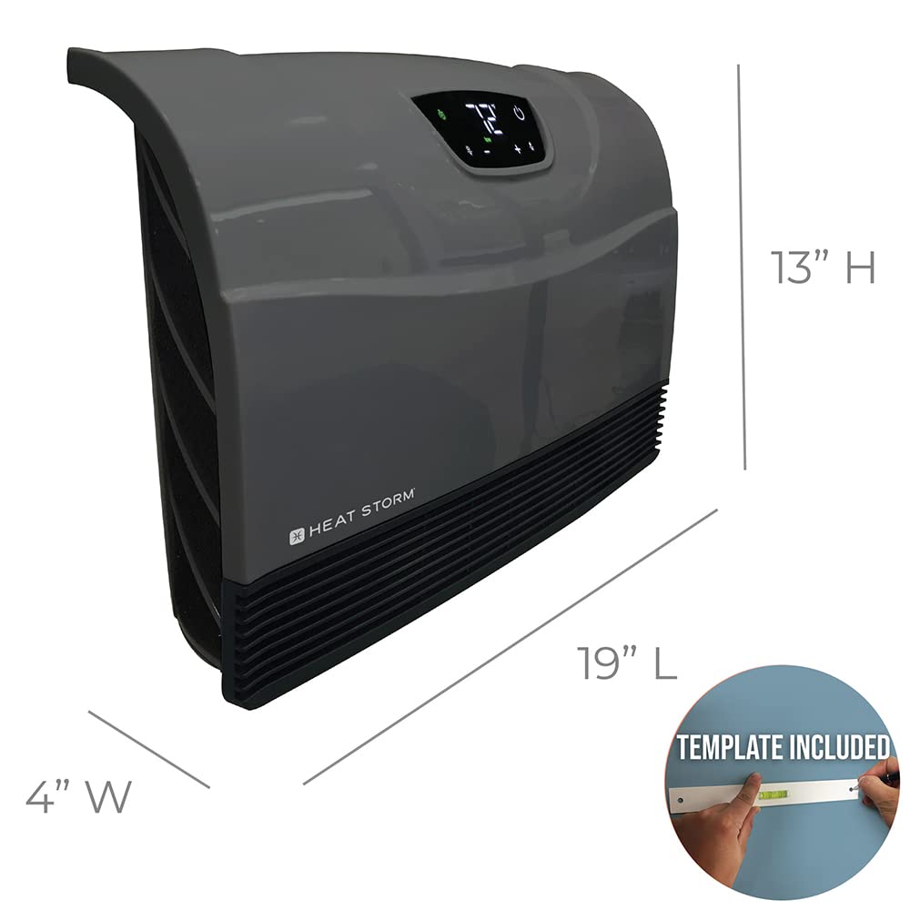 Heat Storm Phoenix Hs 1500 Phx, Infrared Space Heater With Attachable Feet, Remote Control, Energy Efficient 750 1500 Watts, Gra