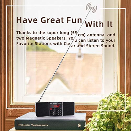Prunus J 288 Portable Radio Am Fm Radio With Bluetooth Speaker, Sleep Timer, Power Saving Display, Ultra Long Antenna, Aux Input & Usb Disk & Tf Card Mp3 Player, No Manual Preset