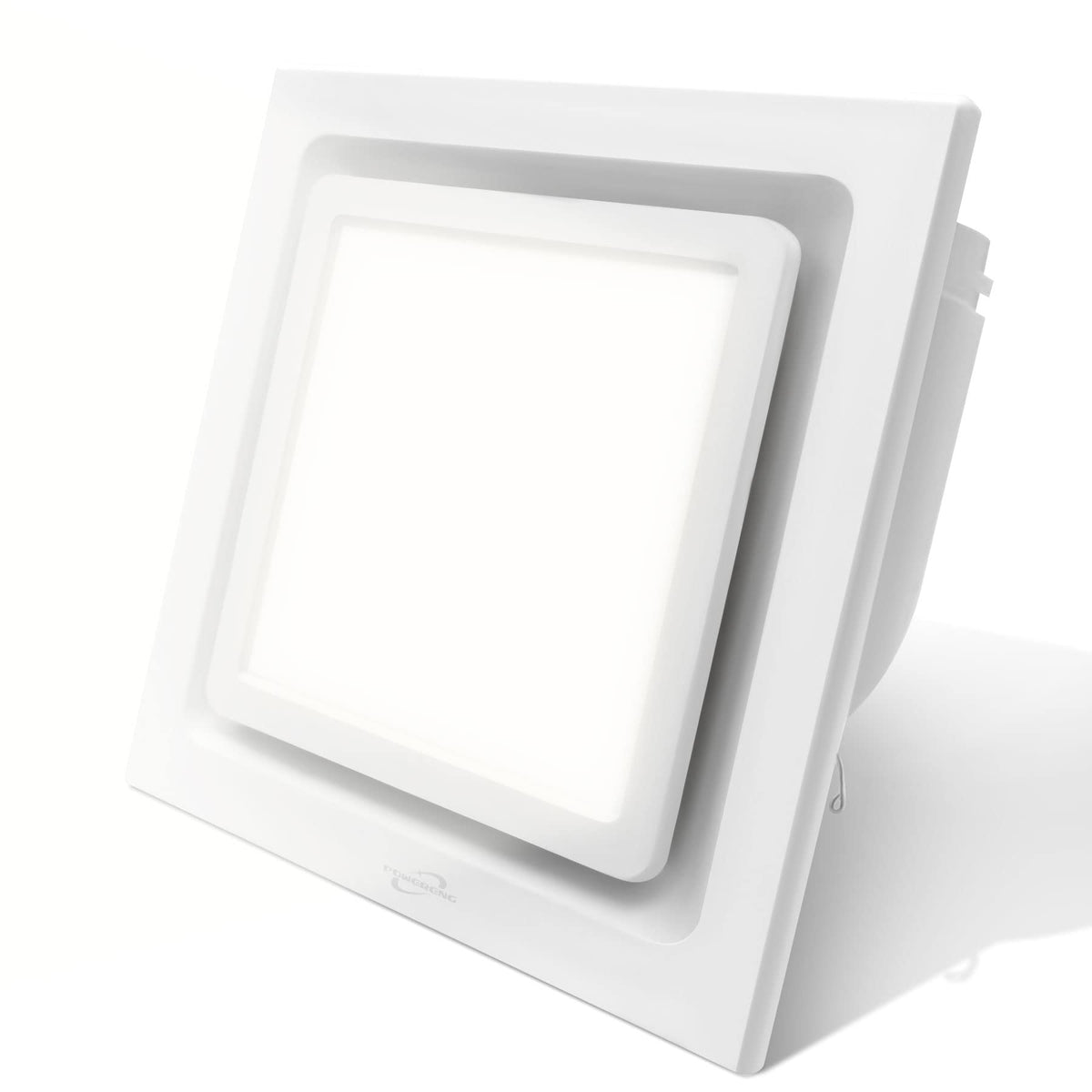 Powereng Bathroom Exhaust Fan With Light,11.8 In Panel,12W Square Led,141 Cfm,0.7 Sones,110V 45W Quiet Bathroom Ventilation Exha