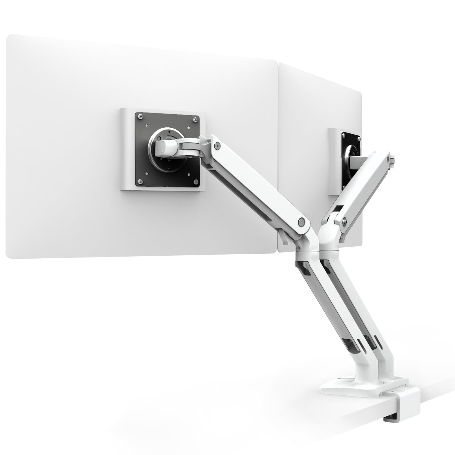 Ergotron - MXV Dual Monitor Arm, VESA Desk Mount - for 2 Monitors Up to 24 Inches, 7 to 20 lbs Each - Under Mount C-Clamp, White