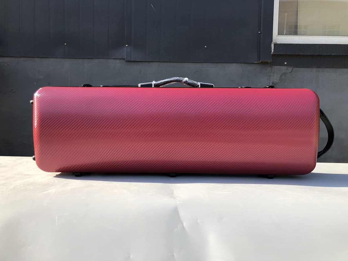 4/4 New Violin Case Mixed Carbon Fiber Strong Light Oblong Case Full Size (Red)