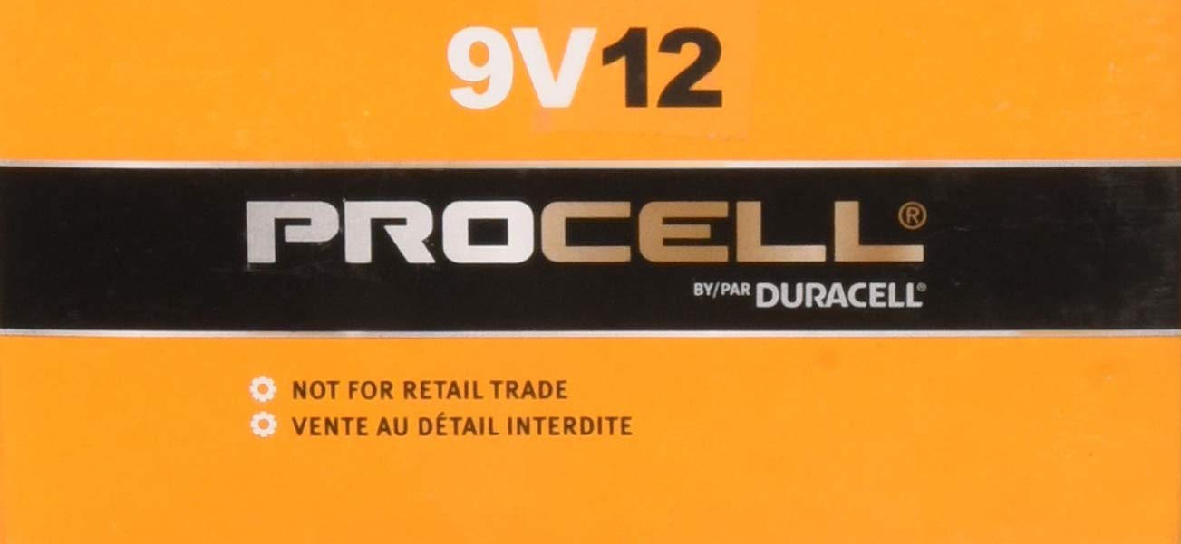 Duracell Procell 9 Volt Batteries, Pack Of 12 (Packaging May Vary)