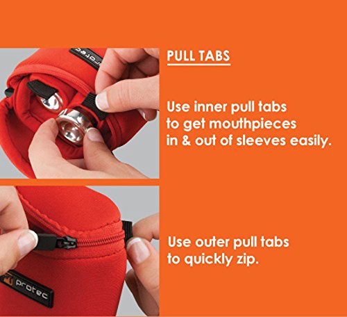 Protec Trombone/Alto Sax/Clarinet Mouthpiece Pouch (N265Rx) -Neoprene, 3-Piece (Red)