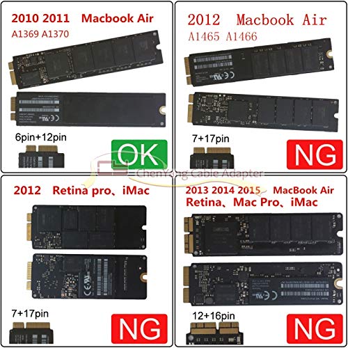 Chenyang 12+6Pin Mac Ssd To Sata Hard Disk Drive Adapter With Usb Data Cable For 2010 2011 Mac Air A1369 A1370 Ssd