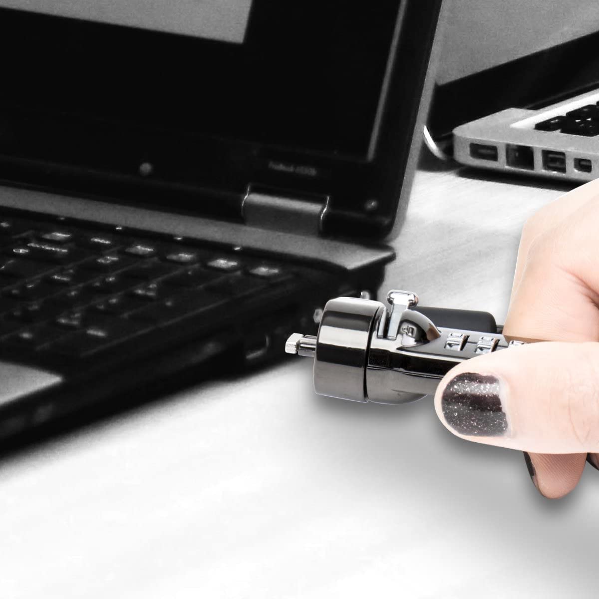 I3C Laptop Cable Lock, 4 Digital Combination Lock, Security Computer Cable Lock, Anti Theft Combination Lock For Ipad Tablet Lap