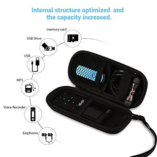 Agptek Carrying Case, Eva Zipper Carrying Hard Case Cover For Digital Voice Recorders, Mp3 Players, Usb Cable, Earphones Bose Qc