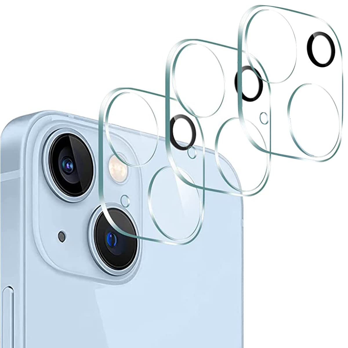 Hlija 3Pcs Rear Back Camera Lens Protector Tempered Glass For Iphone 15/15 Plus   Hd Clear Full Coverage Guard