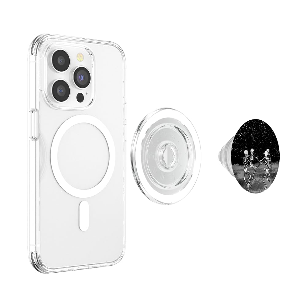 Skeletons Dancing Night Sky Cool Goth Aesthetic Halloween Popsockets Magsafe Popgrip For Iphone