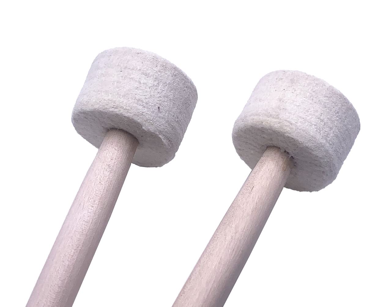 Tuoren Drum Timpani Mallet 15 Inch Percussion Mallets Sticks Felt Mallet With Maple Handle 1Pairs
