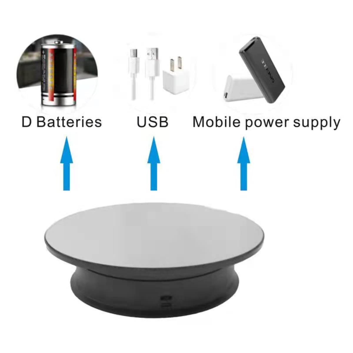 Motorized Rotating Display Stand, 8 In/Load 6.6 Lbs Electric Turntable, 360 Degree Adjustable Speed Revolving Base For Photograp