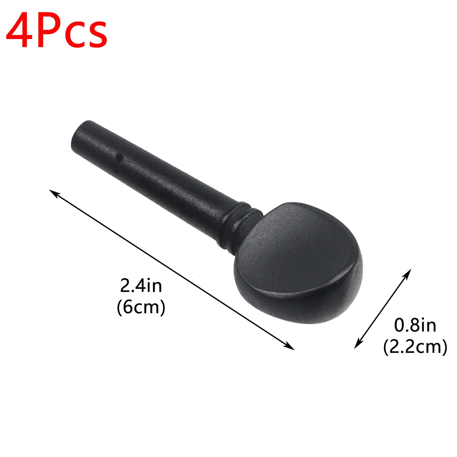 Geesatis 4 Pcs 4/4 Violin Tuning Pegs Fiddle Black Ebony Wood Violin Tuning Pegs Replacement Sets