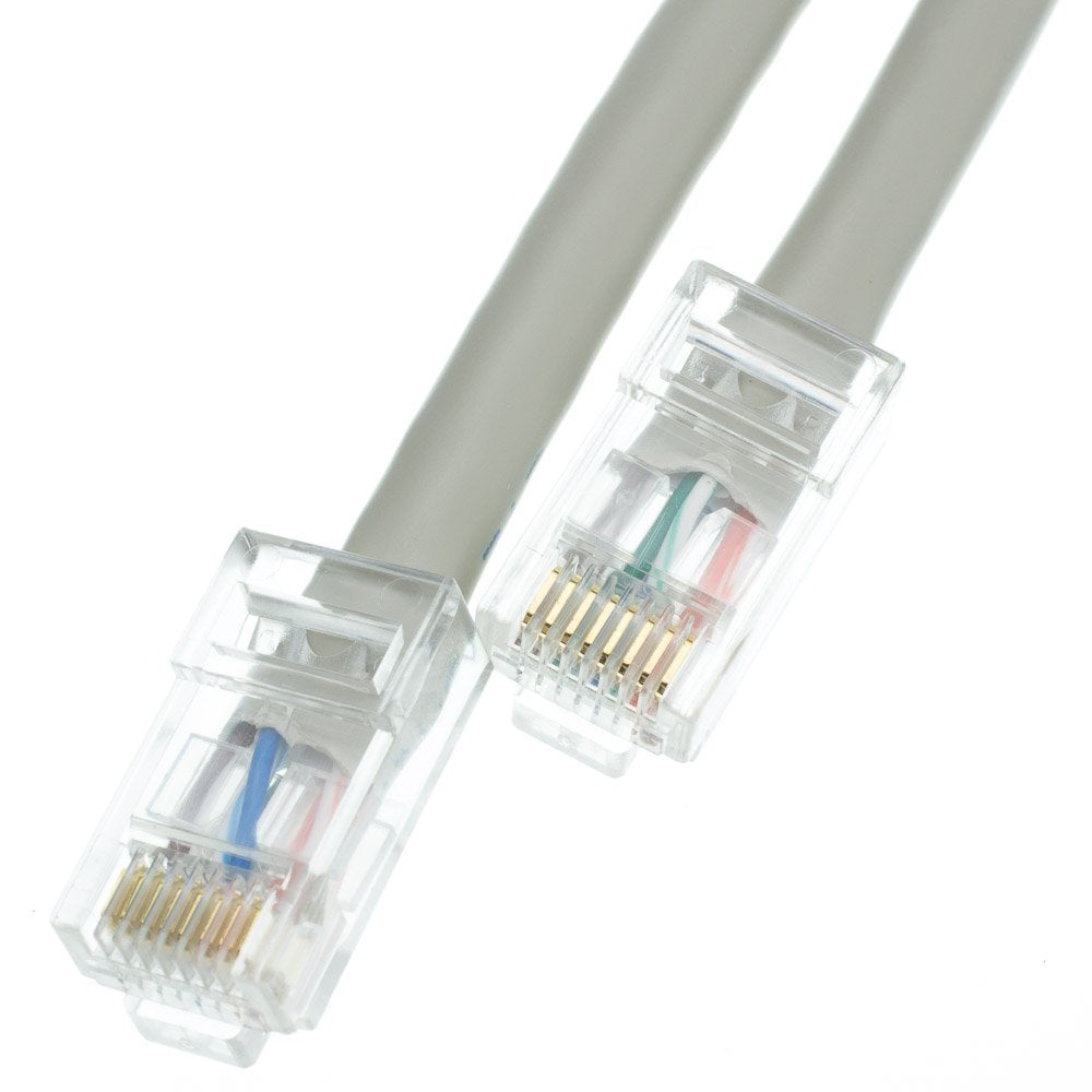 Cablewholesale 7 Foot Cat6 Gray Ethernet Patch Cable, Bootless, 24Awg Network Cable With Rj45 Gold Plated Connector, 4 Pair Stra