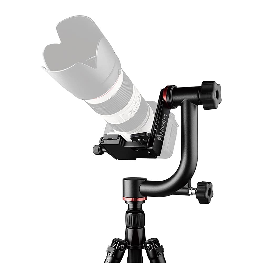 Annsm Gimbal Tripod Head For Super Telephoto Lenses With 360 Degree Panoramic And Swing Arm Rotation, Quick Release Plate With Double 1/4� Threaded Mount For Dslr Cameras Sony, Canon, Nikon