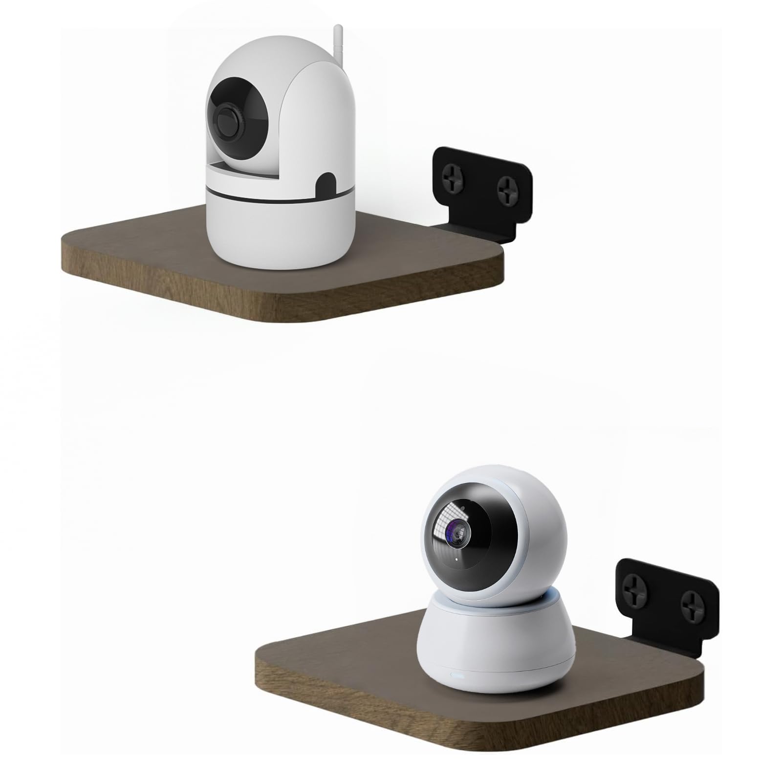 Wooden Floating Wall Shelves For Camera Wall Mount Universal Wall Mount Shelves For Security Camera Mount With Cable Reserved, W