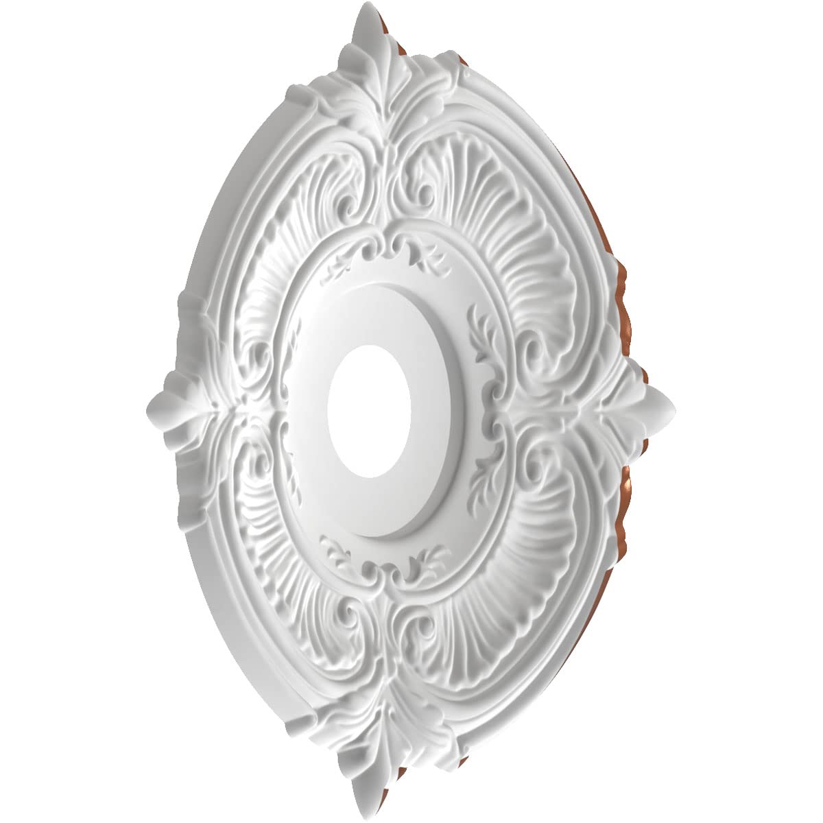 Ekena Millwork Cmp19Atbco Attica Thermoformed Pvc Ceiling Medallion (Fits Canopies Up To 6 3/4''), 19''Od X 3 1/2''Id X 1''P, Br