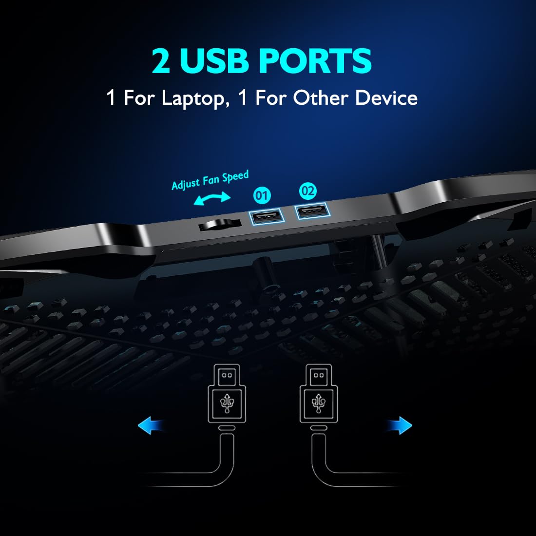 Laptop Cooling Pad Laptop Cooler Stand Laptop Fan Cooling Pad For 12 15.6 Inch Laptop Notebooks, 5 Quiet Fans,5 Angle Adjustable