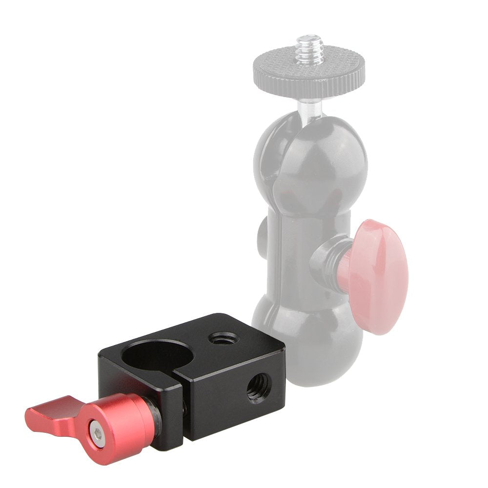 Camvate 15Mm Rod Clamp With 1/4 Threaded Hole For Camera Diy Accessories(Red) - 0864