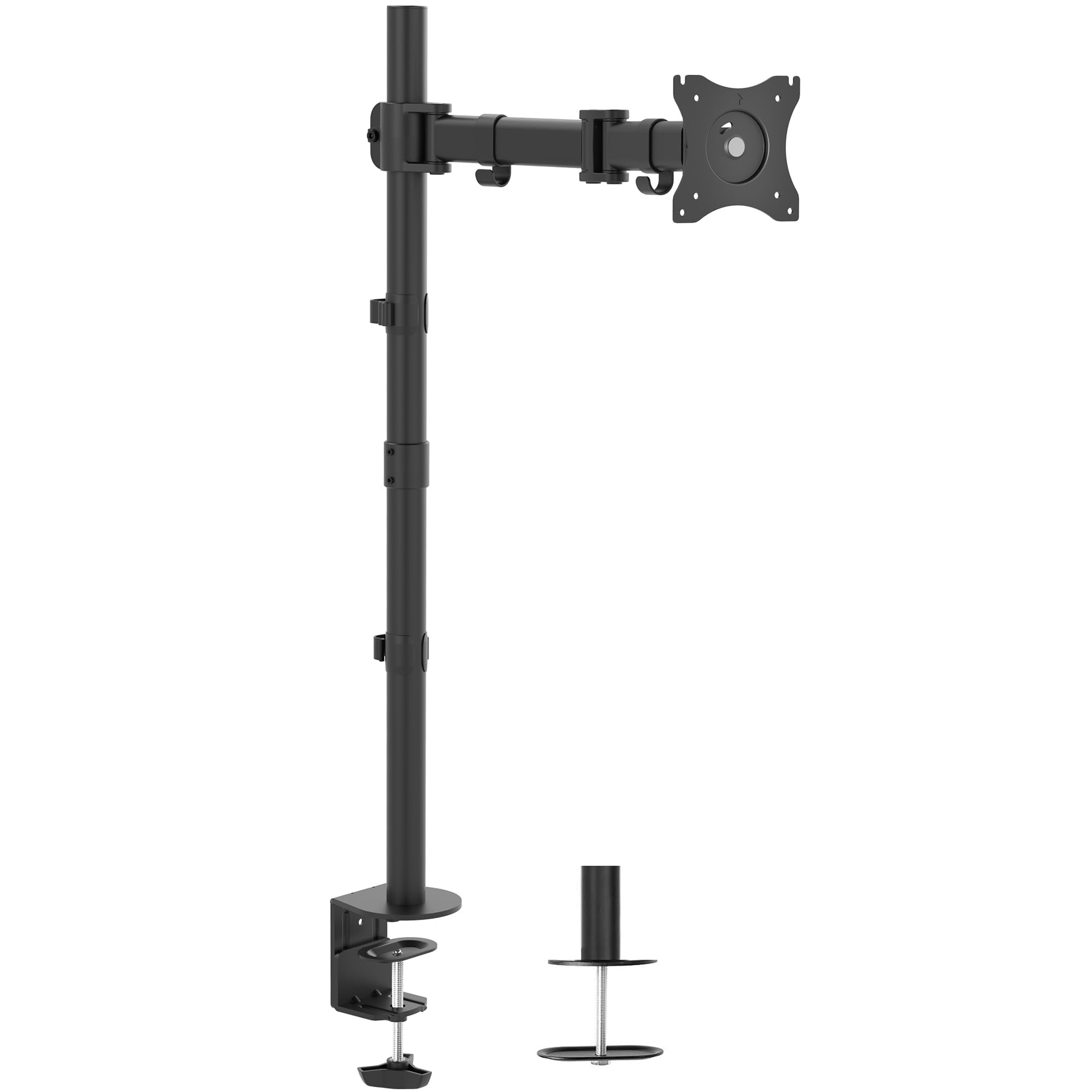 VIVO Single Monitor Desk Mount, Extra Tall Fully Adjustable Stand for 1 LCD Screen up to 32 inches, Ultra Wide Screens up to 38 inches, 22 lbs Capacity, STAND V001T