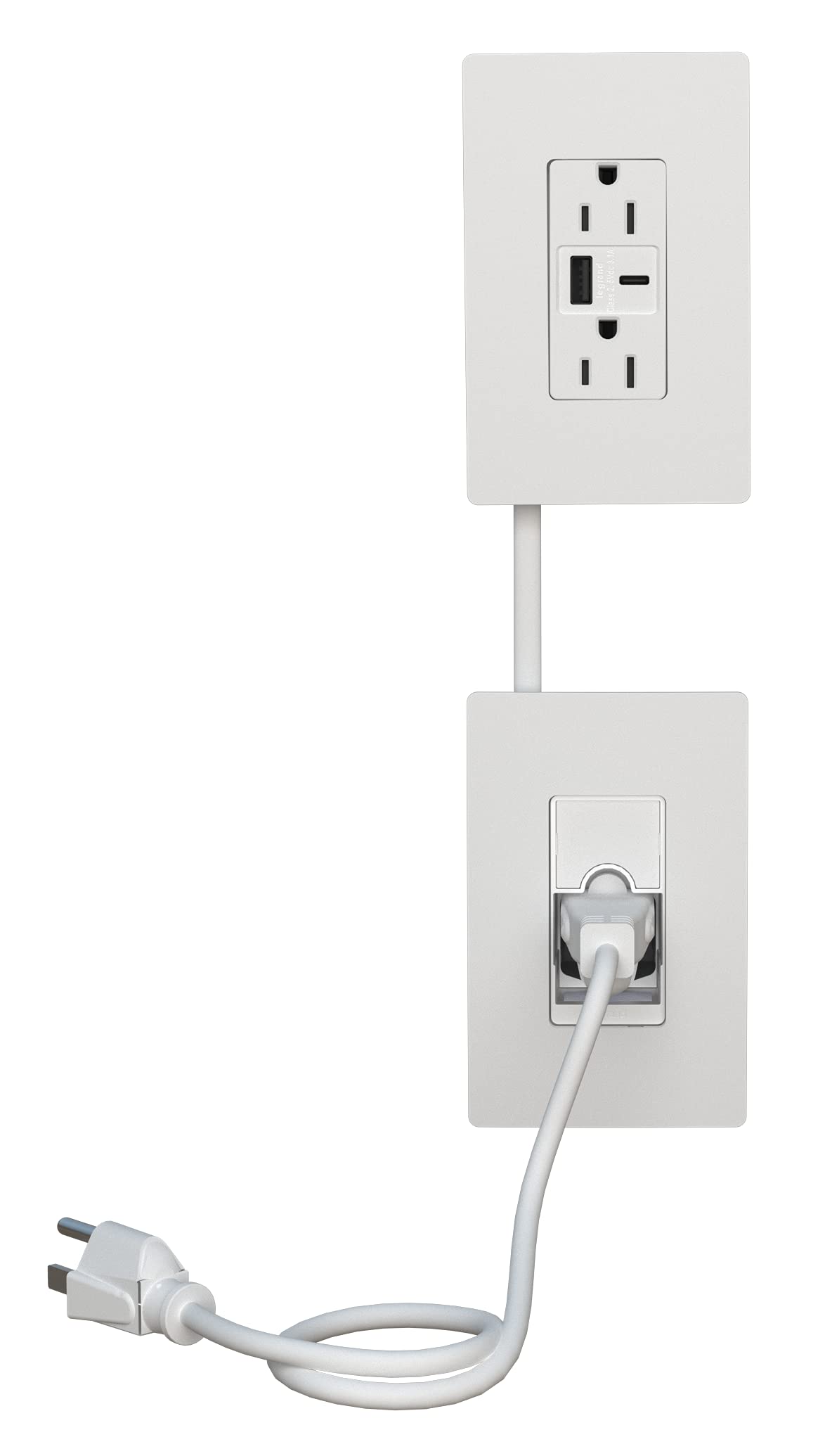 Legrand Wiremold In Wall Power Outlet Extender Kit, White, 6 Foot Cable, For Kitchen Remodel And Outlet Relocation, Iwpe Wh