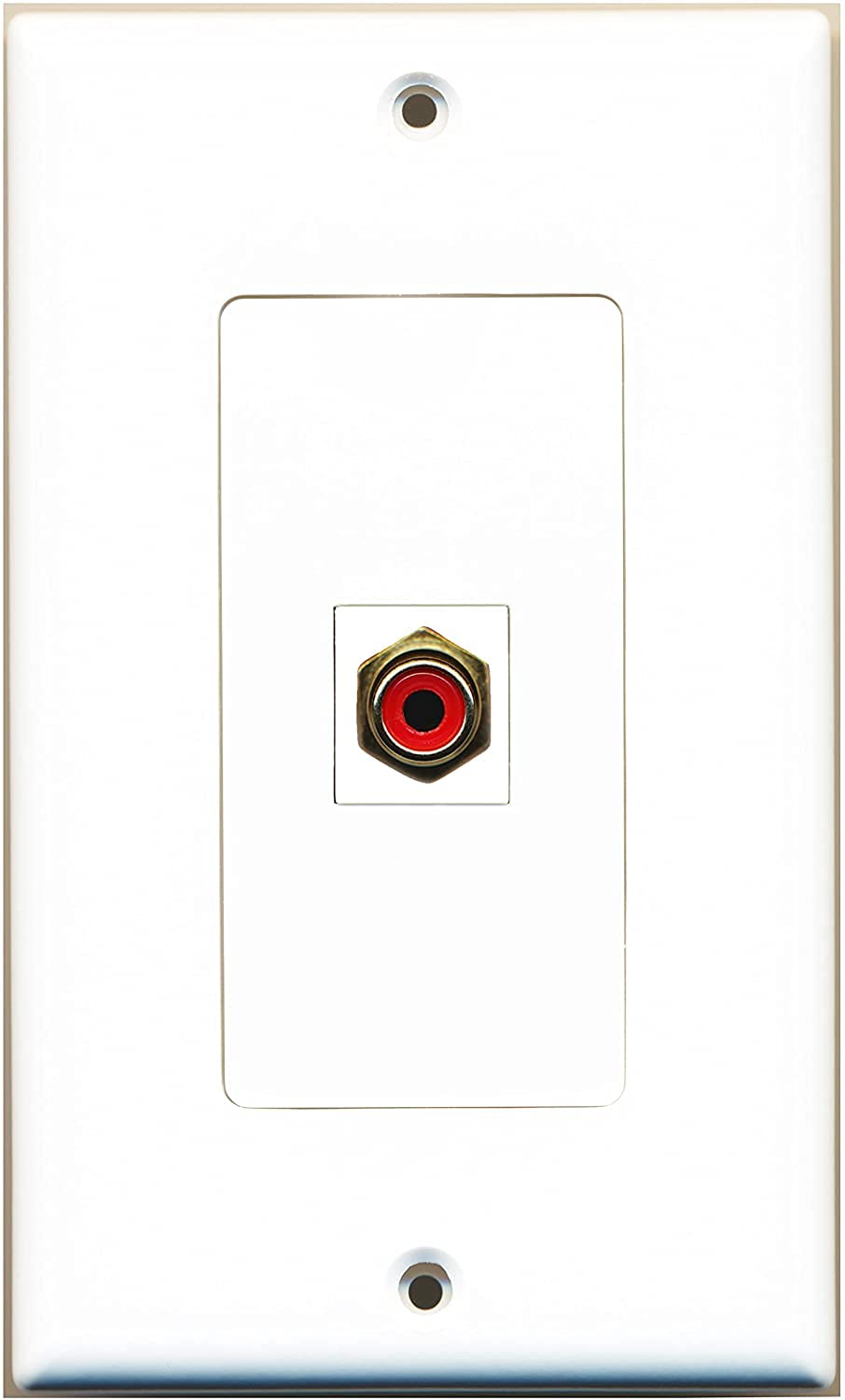 Riteav   1 Rca Red For Subwoofer Audio Port Wall Plate Decorative   White
