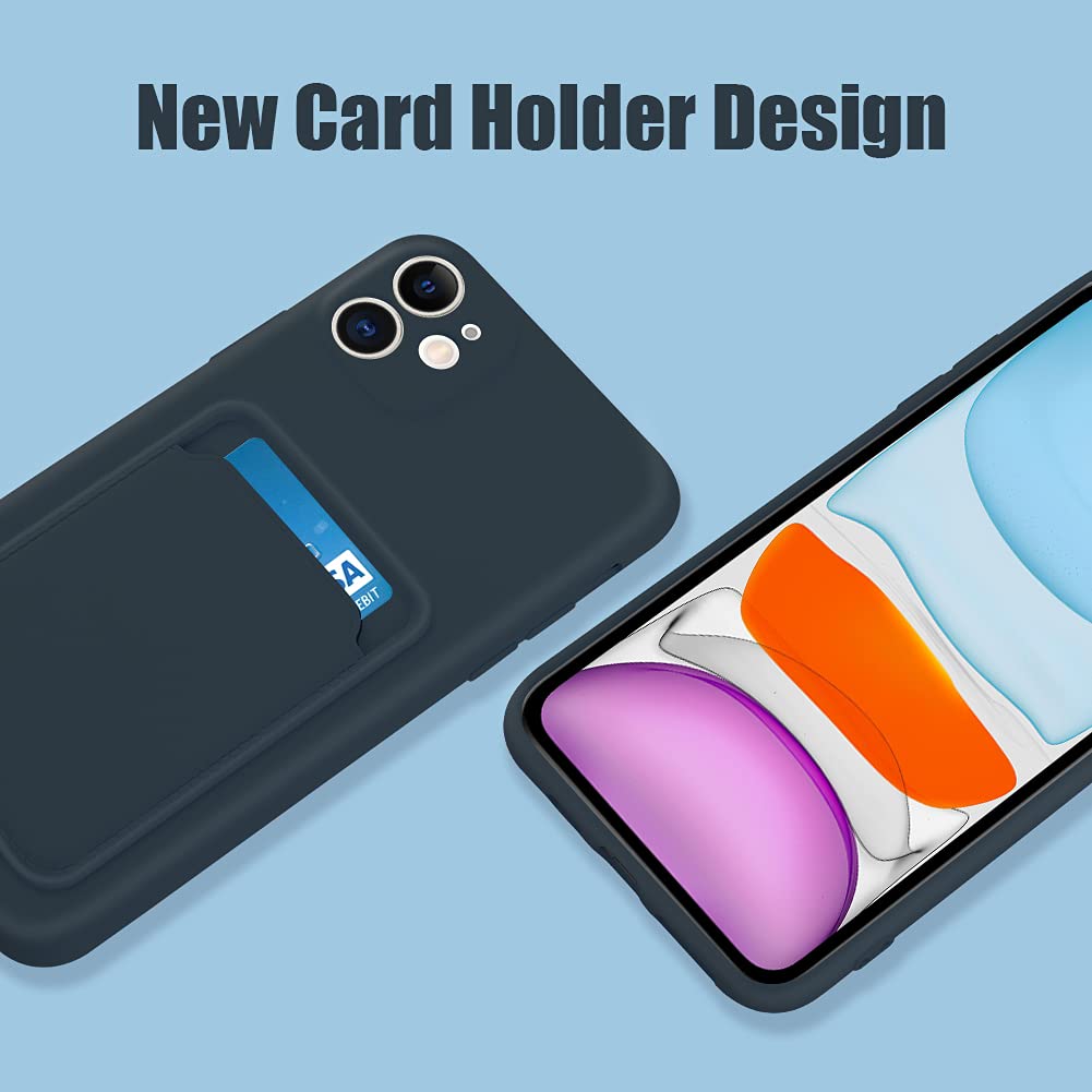 Mzelq Wallet Case For Iphone 11 (6.1 Inch), Card Holder Camera Protection Cover For Iphone 11 + Screen Protector, Soft Slim Card