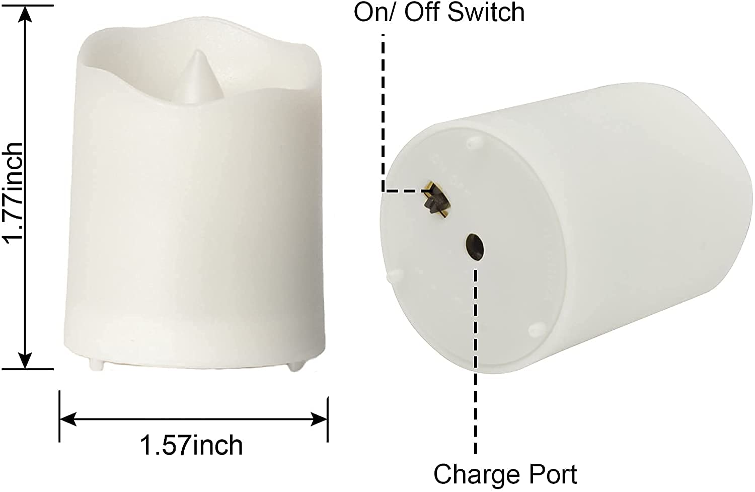 Fpoo Flameless Tea Lights Usb Recgargeable Candles, 12 Pack Tealights Candle Color Changing Flickering For Halloween, Garden, Ho