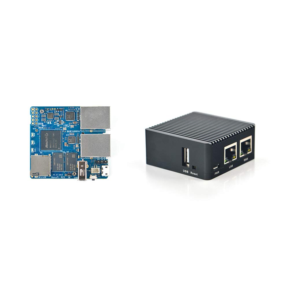 NanoPi R2S Open Source Mini Router with Dual-Gbps Ethernet Ports 1GB DDR4 Based in RK3328 Soc for IOT NAS Smart Home Gateway, Bu