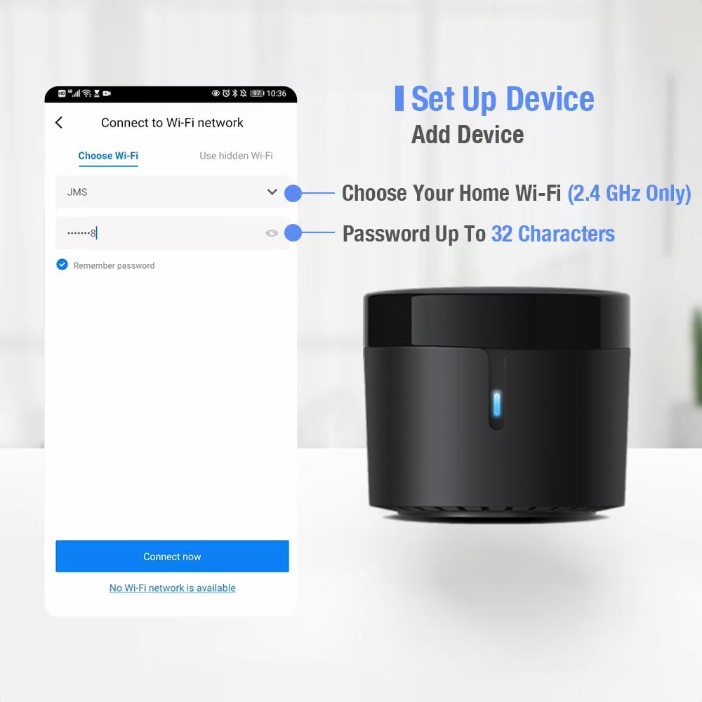 Broadlink Rm4 Mini Smart Remote And Sensor Cable Set Rm4 Mini S (2.4 Ghz Wi-Fi Only), Universal Ir Remote Control Hub With Tempe
