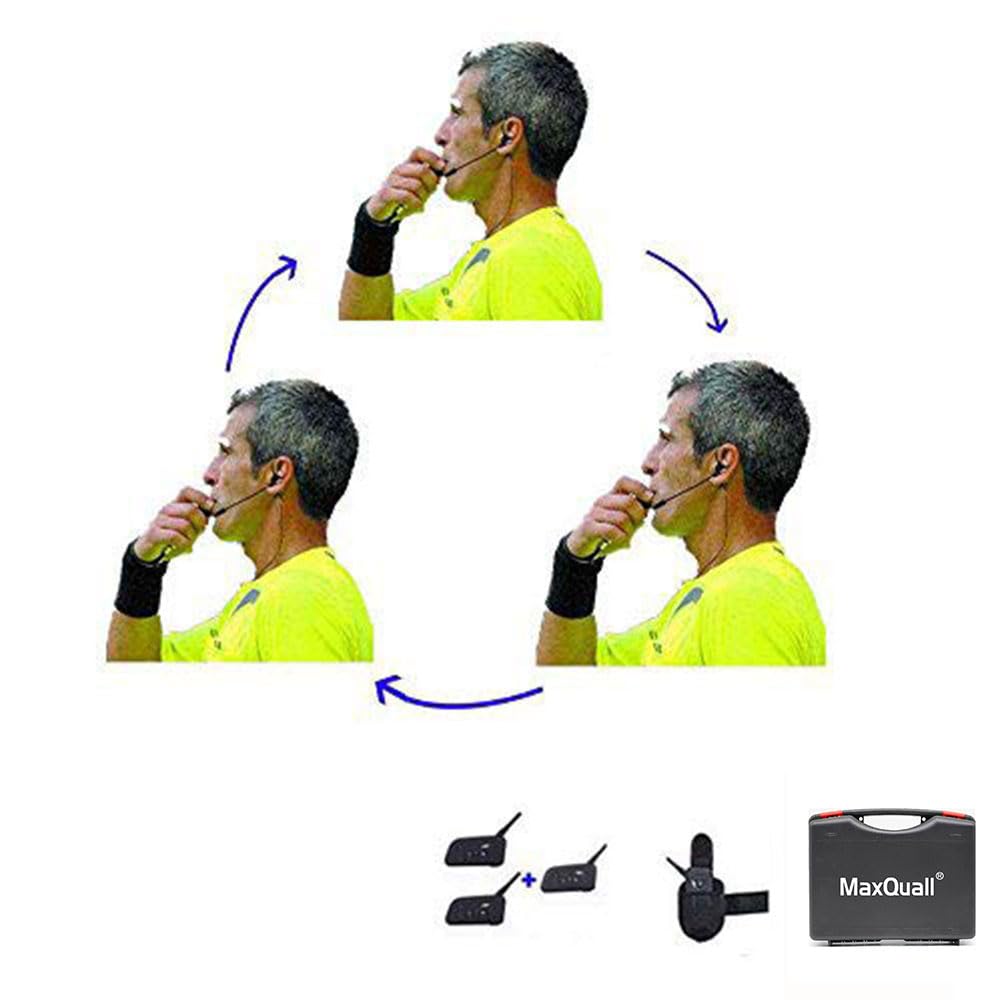 Maxquall Referee Headset 3 Referees Talk Same Time Football Headsets Wireless Soccer Headsets Football Referee Communication Sys