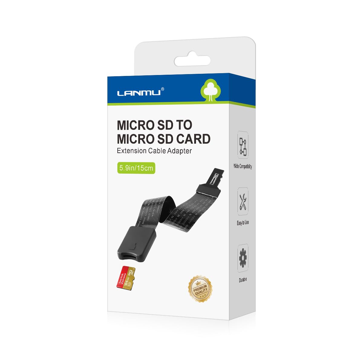 LANMU Micro SD to Micro SD Card Extension Cable Adapter Compatible with Ender 3 Pro/Ender 3/Ender 3 V2/Ender 5 Plus/Ender 5 Pro/