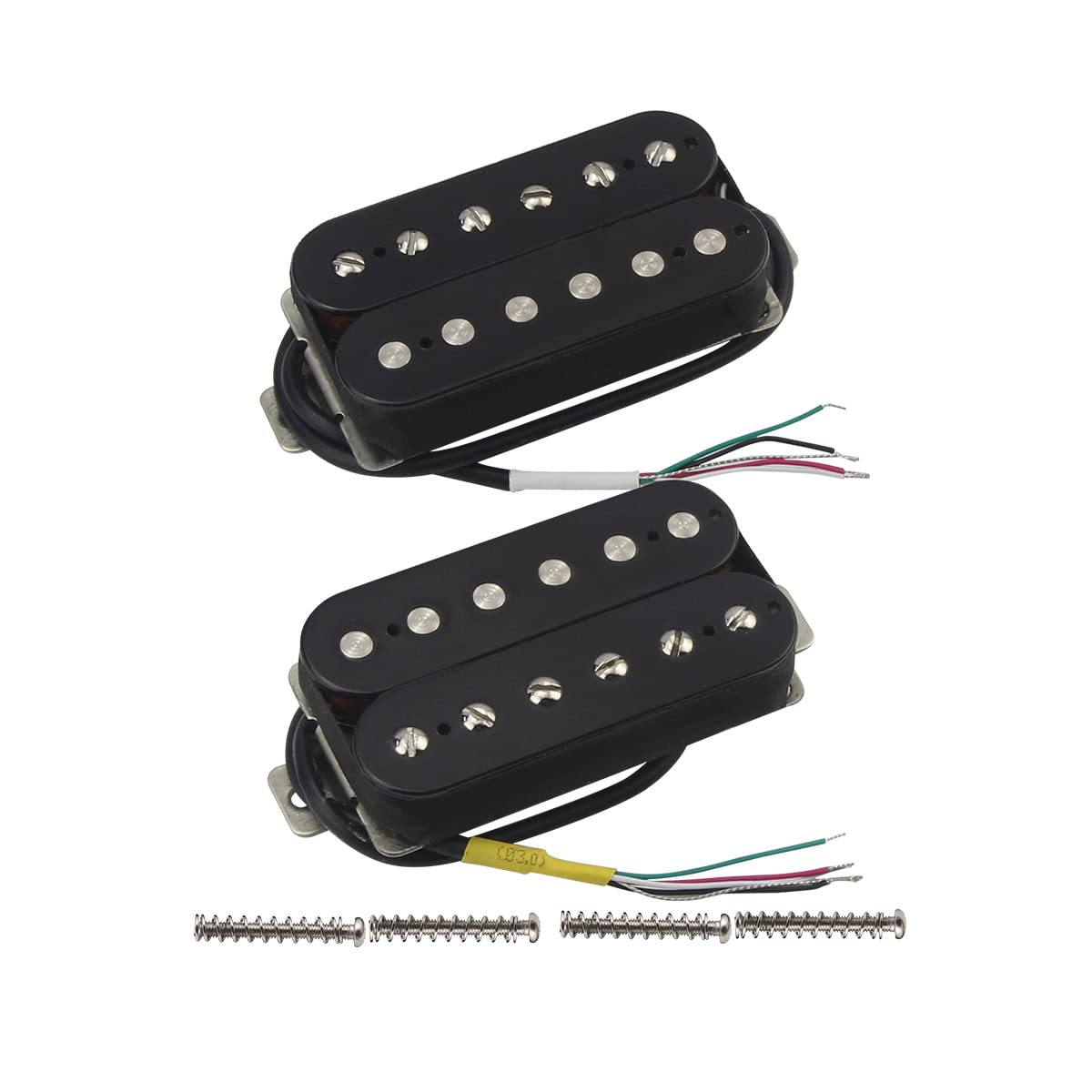 FLEOR High Output Alnico 5 Guitar Pickup Black Neck and Bridge Humbucker Pickups Set