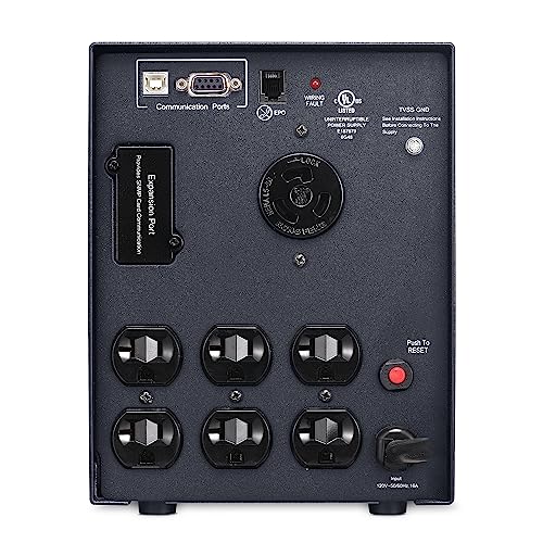 Cyberpower Pr2200Lcdsl Smart App Sinewave Ups System, 2070Va/1980W, 8 Outlets, Avr, Mini Tower,Black