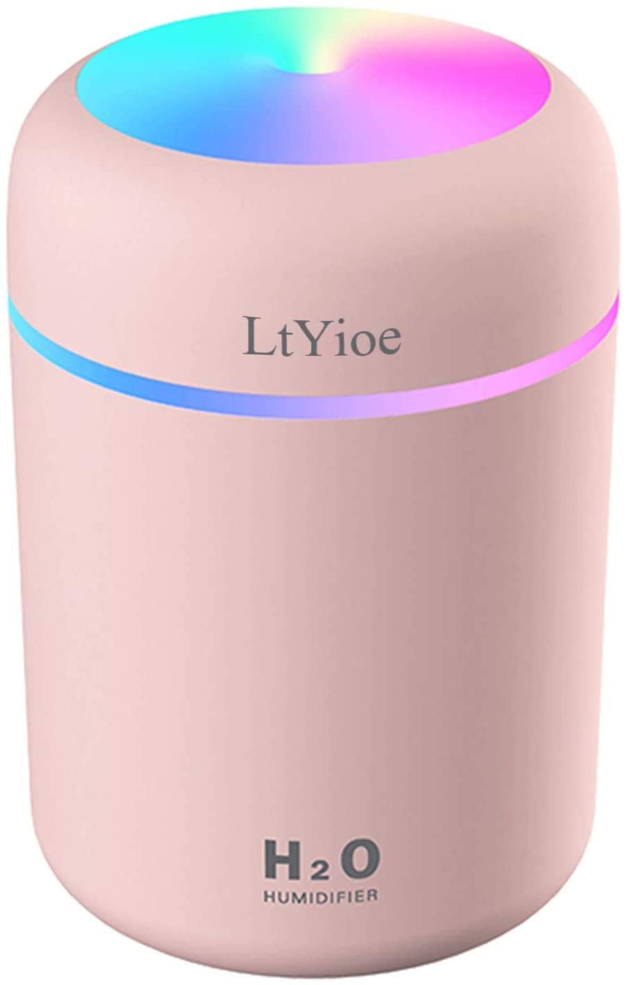 Ltyioe Colorful Cool Mini Humidifier, Usb Personal Desktop Humidifier For Car, Office Room, Bedroom,Etc. Auto Shut Off, 2 Mist M