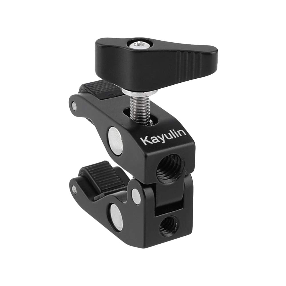 Kayulin Super Crab Clamp With 1/4'' 20 Mounting Points For Photo Studio Kit(2 Piece,Black)