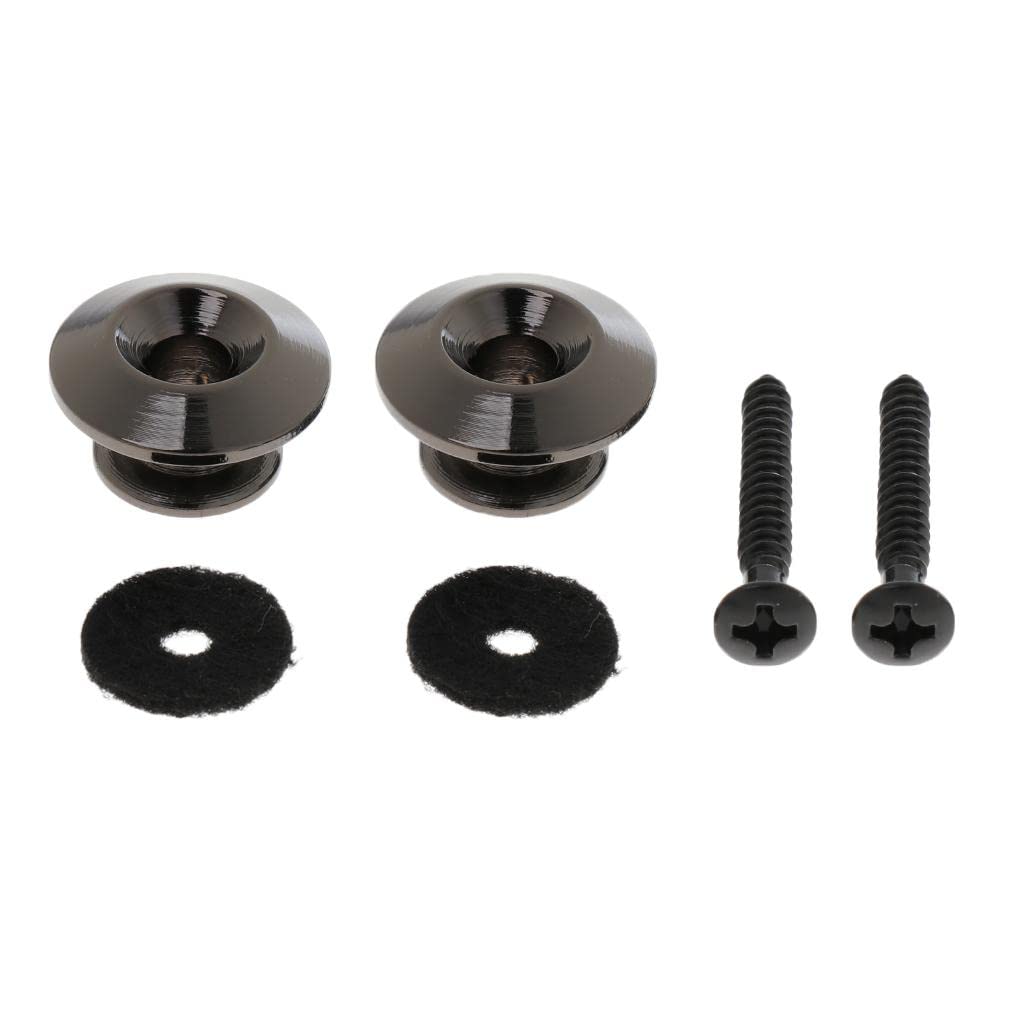 ELBME 2Pcs Metal Straplocks Strap Lock Button for Electric Acoustic Guitar Bass Replacements