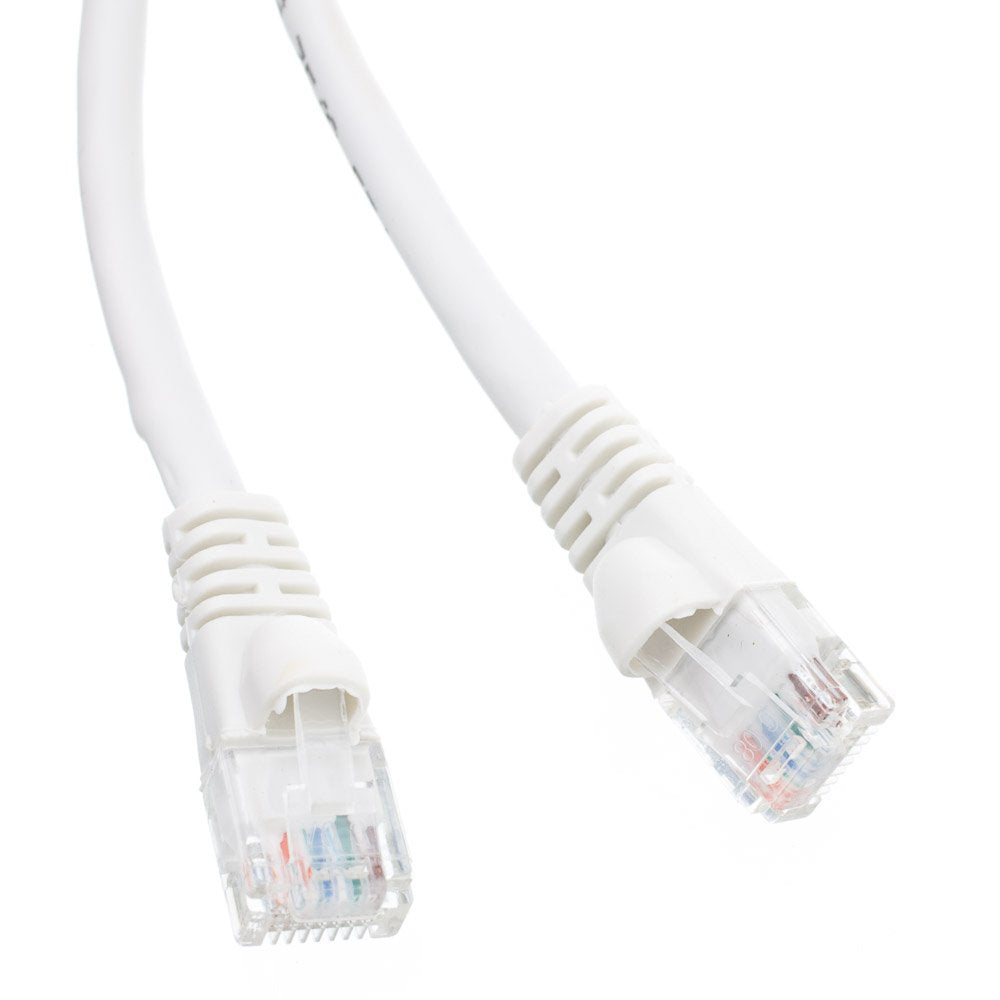 Cablewholesale 50 Foot White Cat6A Ethernet Patch Cable, Snagless/Boot With Rj45 Connector, 500 Mhz, 24 Awg, Utp(Unshielded Twis
