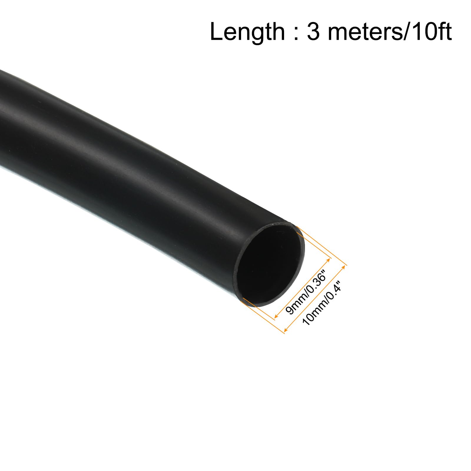 Uxcell Black Pvc Tube Wire Harness Tubing, 9Mm(3/8 Inch) Id, 10Ft Sleeve For Wire Sheathing Protection