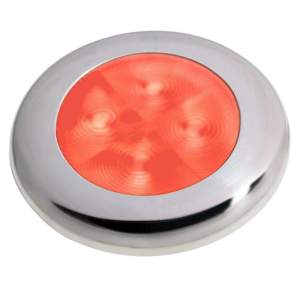 Hella Marine Slim Line Led 'Enhanced Brightness' Round Courtesy Lamp - Red Led - Stainless Steel Bezel - 12V,WBHOMB08C21DPY3