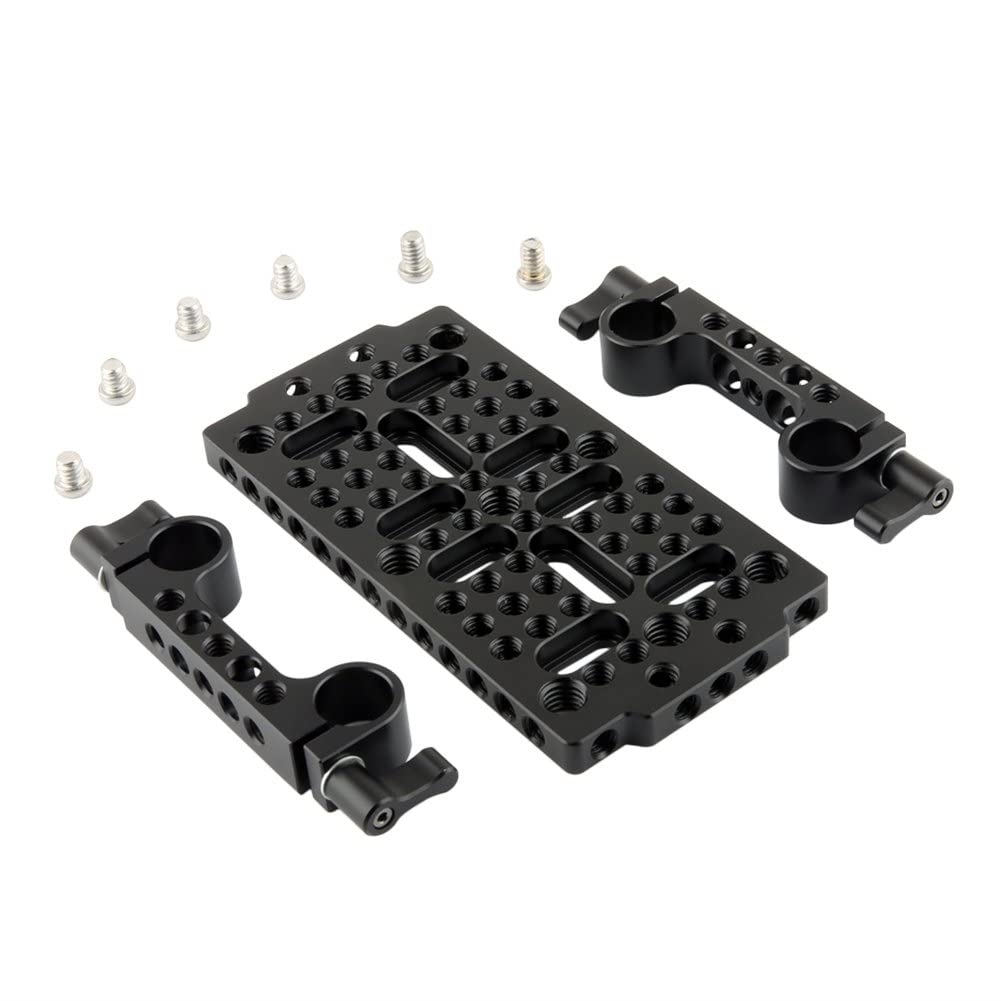 Niceyrig Camera Cheese Plate Base Plate Tripod Mount With 15Mm Railblocks For Dslr Rail System